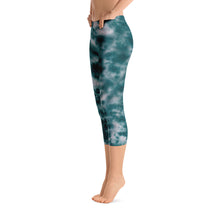 Load image into Gallery viewer, Deep Ocean  Tie Dye  Capri Leggings