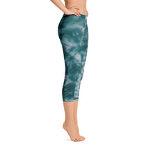 Load image into Gallery viewer, Deep Ocean  Tie Dye  Capri Leggings
