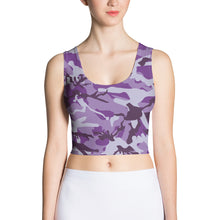 Load image into Gallery viewer, Purple Camouflage Crop Top