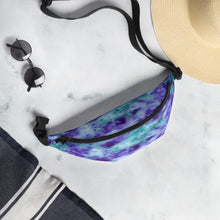 Load image into Gallery viewer, Aqua & Iris Tie Dye Fanny Pack