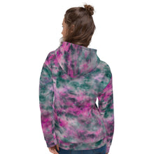 Load image into Gallery viewer, Lilac & Peacock Tie Dye Unisex Hoodie