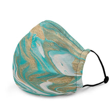 Load image into Gallery viewer, Tiffany & Gold Print Face Mask