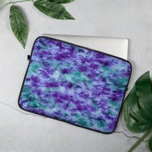 Load image into Gallery viewer, Aqua & Iris Tie Dye Laptop Sleeve