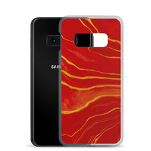 Load image into Gallery viewer, Red & Gold Marble Samsung Case