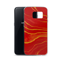 Load image into Gallery viewer, Red & Gold Marble Samsung Case