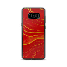 Load image into Gallery viewer, Red & Gold Marble Samsung Case