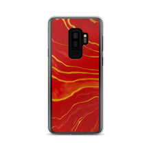 Load image into Gallery viewer, Red & Gold Marble Samsung Case