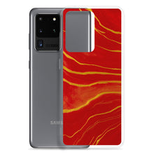 Load image into Gallery viewer, Red & Gold Marble Samsung Case