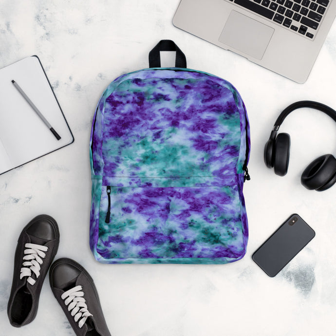 Aqua & Iris Tie Dye Backpack