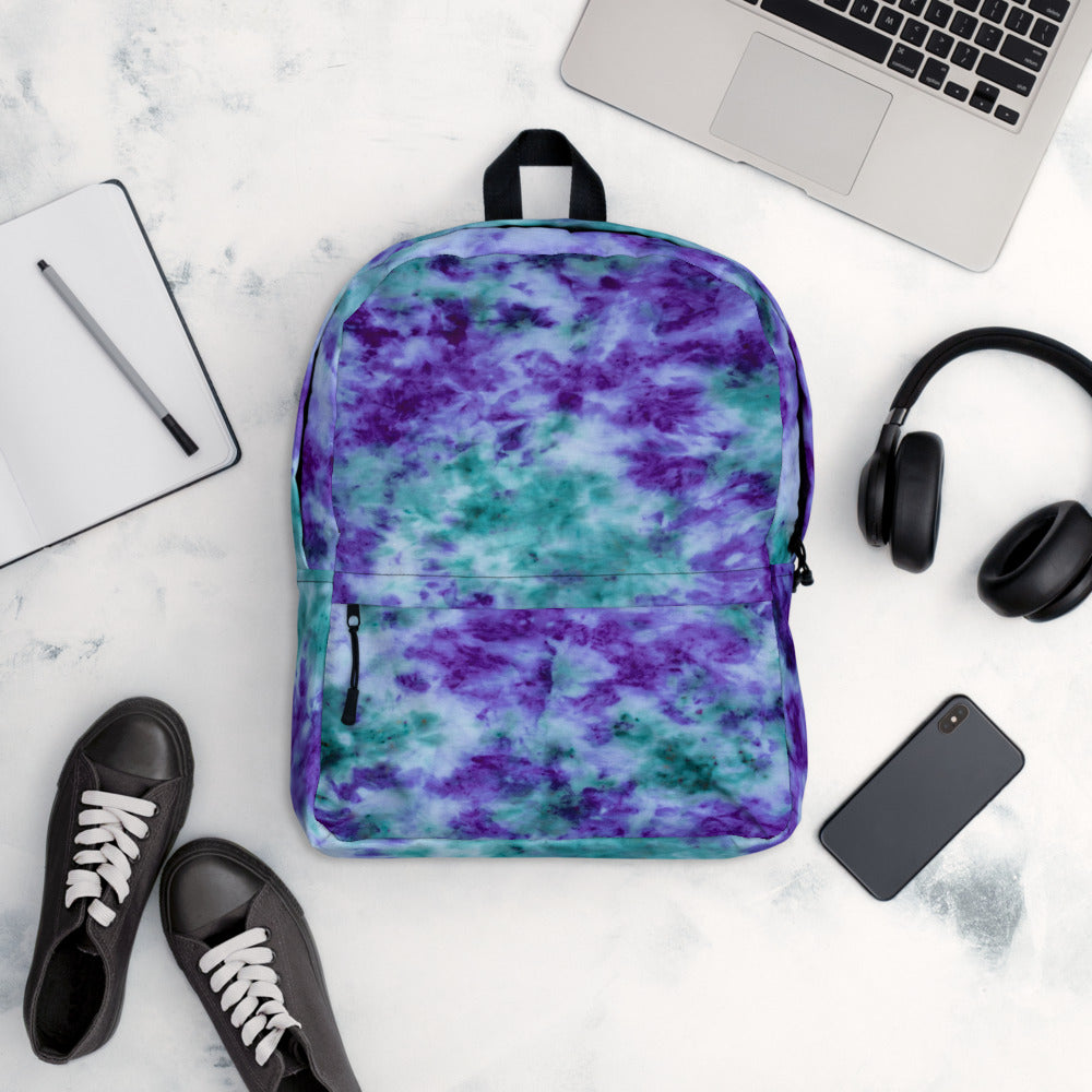 Aqua & Iris Tie Dye Backpack