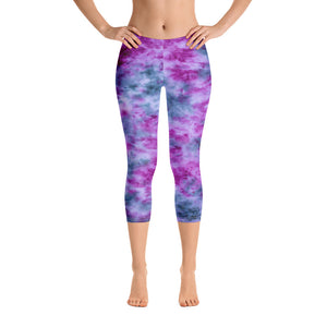 Indigo & Orchid Tie Dye Capri Leggings