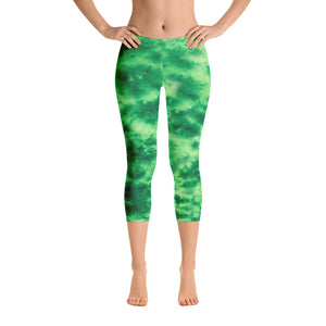 Emerald Tie Dye Capri Leggings