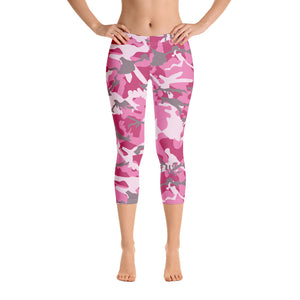 Pink Camouflage Capri Leggings