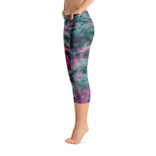 Load image into Gallery viewer, Lilac &amp; Peacock Tie Dye Capri Leggings