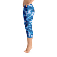Load image into Gallery viewer, Royal Blue Tie Dye Capri Leggings