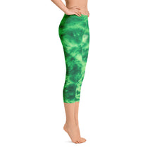 Load image into Gallery viewer, Emerald Tie Dye Capri Leggings