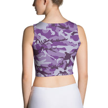 Load image into Gallery viewer, Purple Camouflage Crop Top
