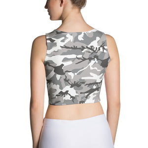 Grey Camouflage Crop Top