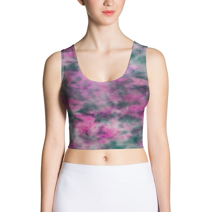 Lilac & Peacock Tie Dye Crop Top