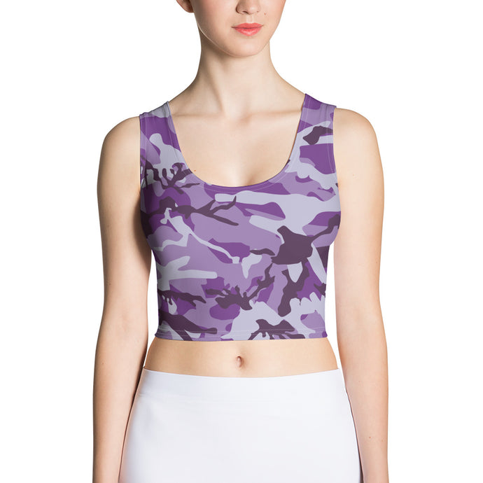 Purple Camouflage Crop Top