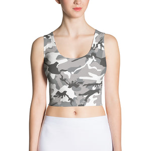 Grey Camouflage Crop Top
