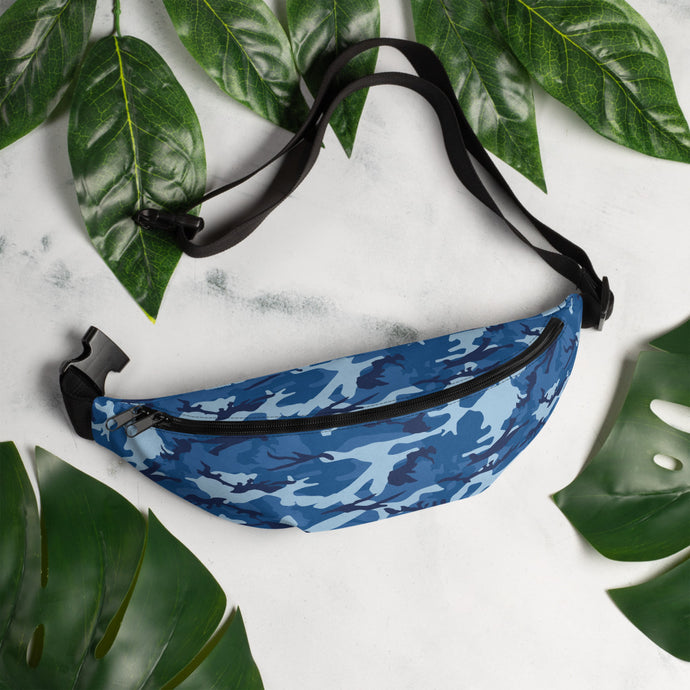 Blue Camouflage Fanny Pack