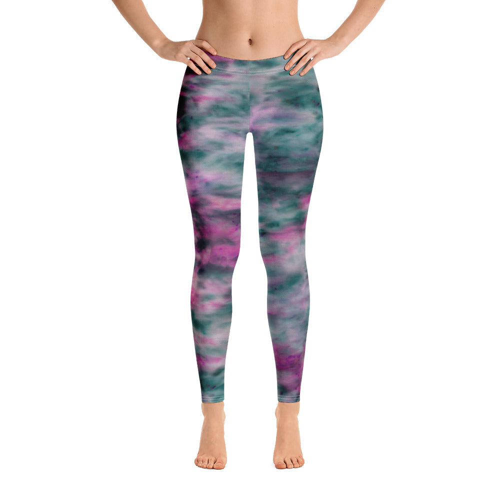 Lilac & Peacock Tie Dye Leggings