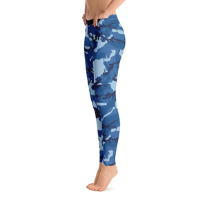 Blue Camouflage Leggings