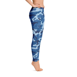 Blue Camouflage Leggings