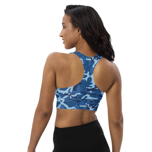 Blue Camouflage Sports Bra