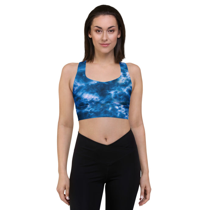 Royal Blue Tie Dye Sports Bra