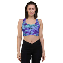 Load image into Gallery viewer, Aqua &amp; Iris Tie Dye Sports Bra