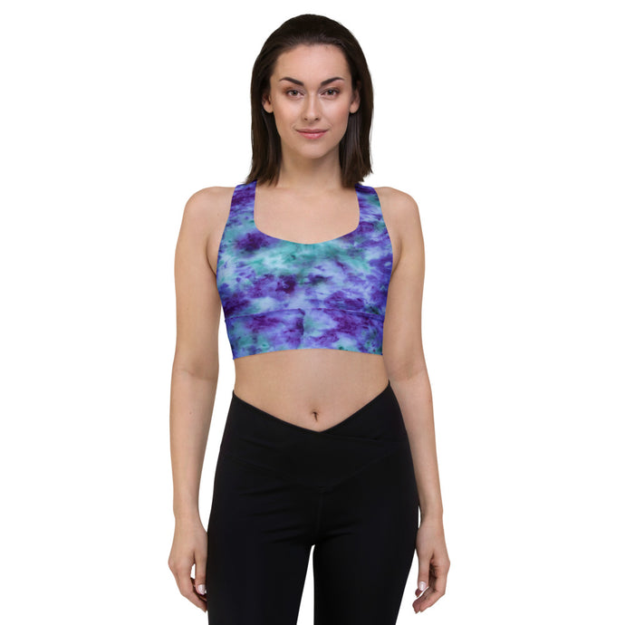 Aqua & Iris Tie Dye Sports Bra