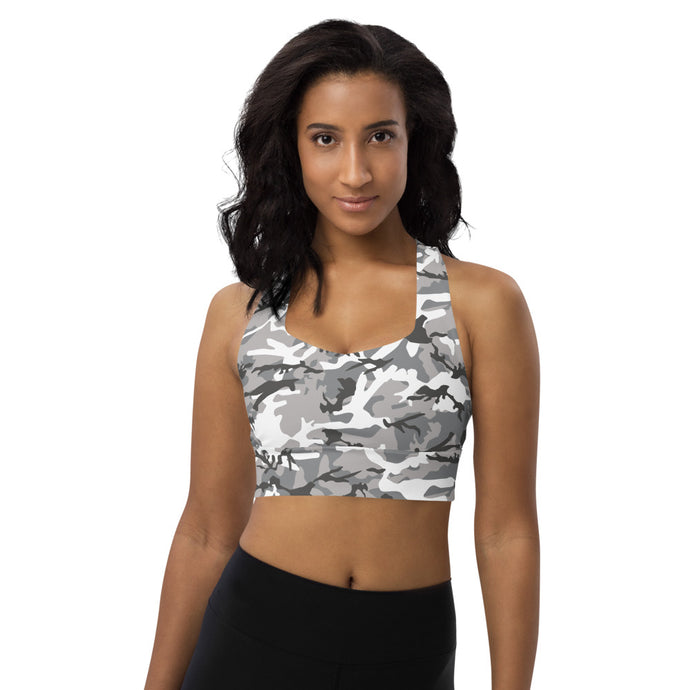 Grey Camouflage Sports Bra