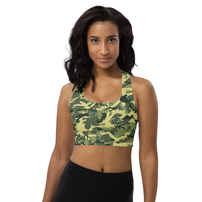 Green Camouflage Sports Bra