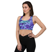 Load image into Gallery viewer, Aqua &amp; Iris Tie Dye Sports Bra