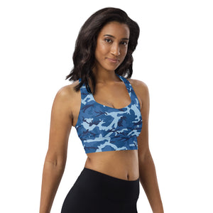 Blue Camouflage Sports Bra