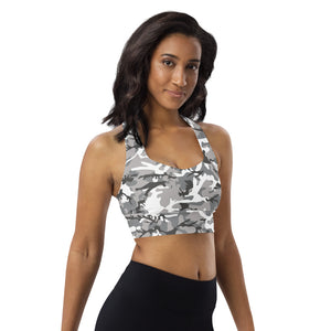 Grey Camouflage Sports Bra