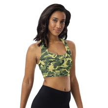 Load image into Gallery viewer, Green Camouflage Sports Bra
