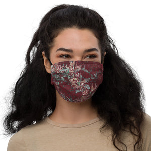 Crimson Floral Face Mask