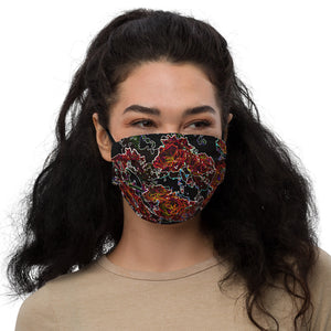 Neon Roses Face Mask