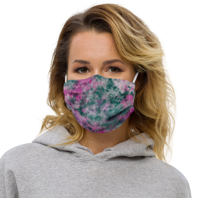 Lilac & Peacock Tie Dye Face Mask