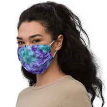 Load image into Gallery viewer, Aqua &amp; Iris Tie Dye Face Mask