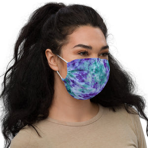 Aqua & Iris Tie Dye Face Mask