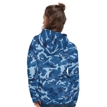Load image into Gallery viewer, Blue Camouflage Unisex Hoodie
