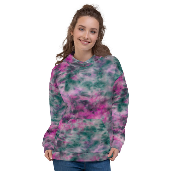 Lilac & Peacock Tie Dye Unisex Hoodie