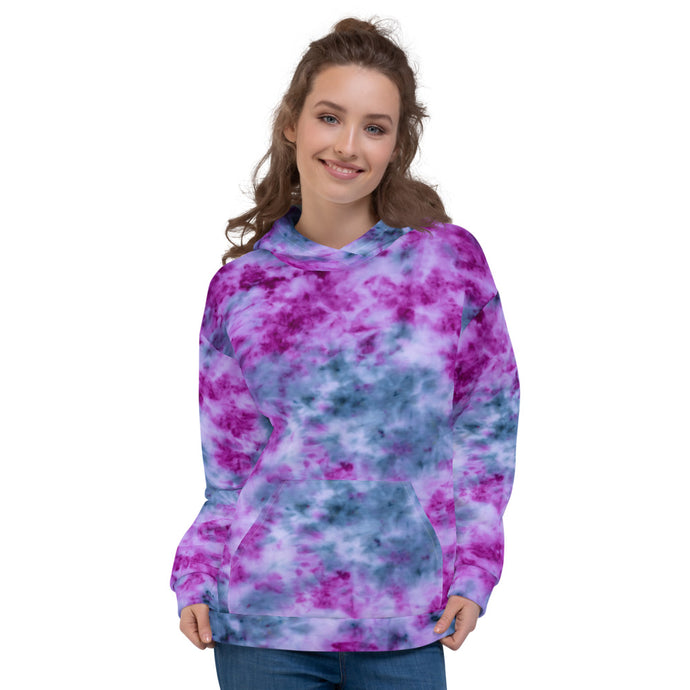 Indigo & Orchid Tie Dye Unisex Hoodie