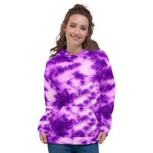 Purple Violet Tie Dye Unisex Hoodie