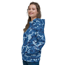 Load image into Gallery viewer, Blue Camouflage Unisex Hoodie