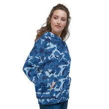 Load image into Gallery viewer, Blue Camouflage Unisex Hoodie